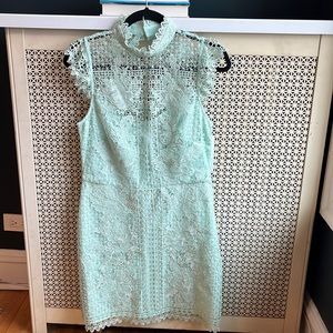 NEW! Karen Millen sage green and lace overlay dress (2 available)